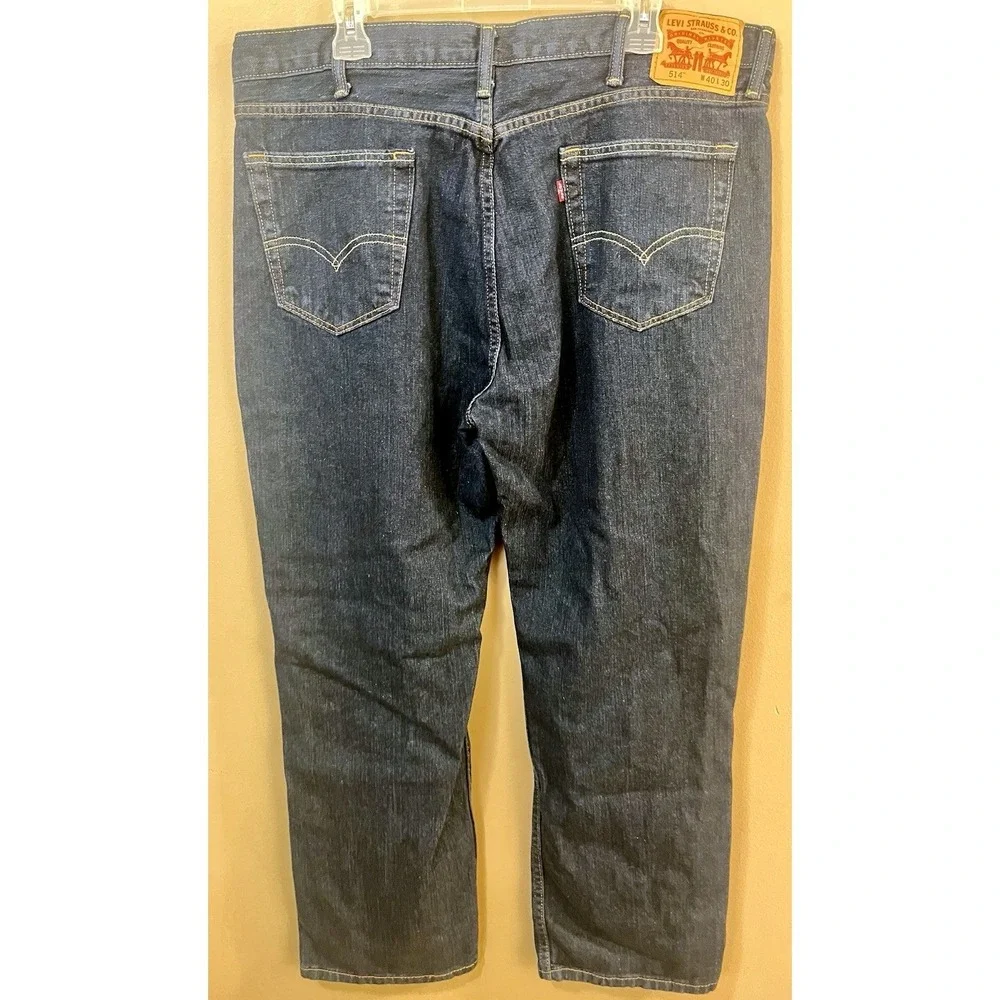 Levis 514 Straight Fit Mens‎ Jeans W40 L30 Dark Blue Wash Denim Classic EUC